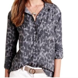 Anthro Cloth & Stone Button Down In Black Leopard
